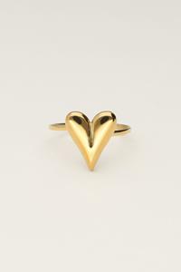 My jewellery Minimalistische ring met statement hartje