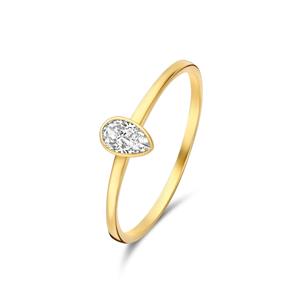 Isabel Bernard Baguette Genevieve 14 Karaat Gouden Ring - Goud/Wit