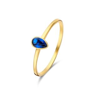 Isabel Bernard Baguette Nila 14 Karaat Gouden Ring - Blauw/Goud