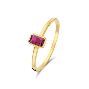 Isabel Bernard Baguette Roux 14 Karaat Gouden Ring - Goud/Rood