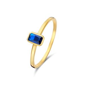 Isabel Bernard Baguette Nila 14 Karaat Gouden Ring - Blauw/Goud