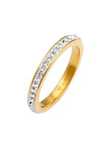 Elli Dames Bandring Sprankelend Elegant met kristallen in verguld 925 Sterling Zilver Goud