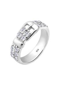 Elli Dames Gordel Motief Speels met Zirconia Kristallen in 925 Sterling Zilver Wit