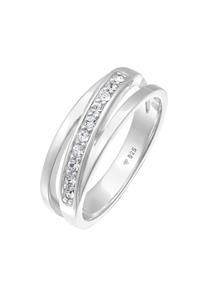 Elli Dames Band Elegante met kristallen in 925 sterling zilver Zilver