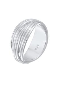 Elli PREMIUM Ring Dames Wikkel Structuur Gedraaid in 925 sterling zilver Gerhodineerd Zilver