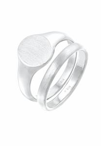 KUZZOI Heren zegelring ring set Basic Minimal Trend in 925 Sterling Zilver Zilver