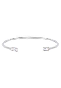 Elli dames bangle open geo met zirconia kristallen in 925 sterling zilver verguld