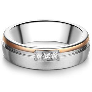 Trilani Ring van Edelstaal in Zilver/roségoud