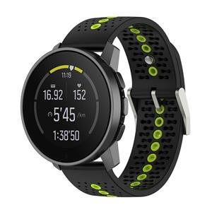 Strap-it Suunto 9 Peak siliconen bandje (zwart/geel)