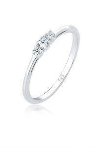 Elli DIAMONDS Dames Verlovingsring Diamant (0.06 ct.) Delicaat in 925 Sterling Zilver Zilver