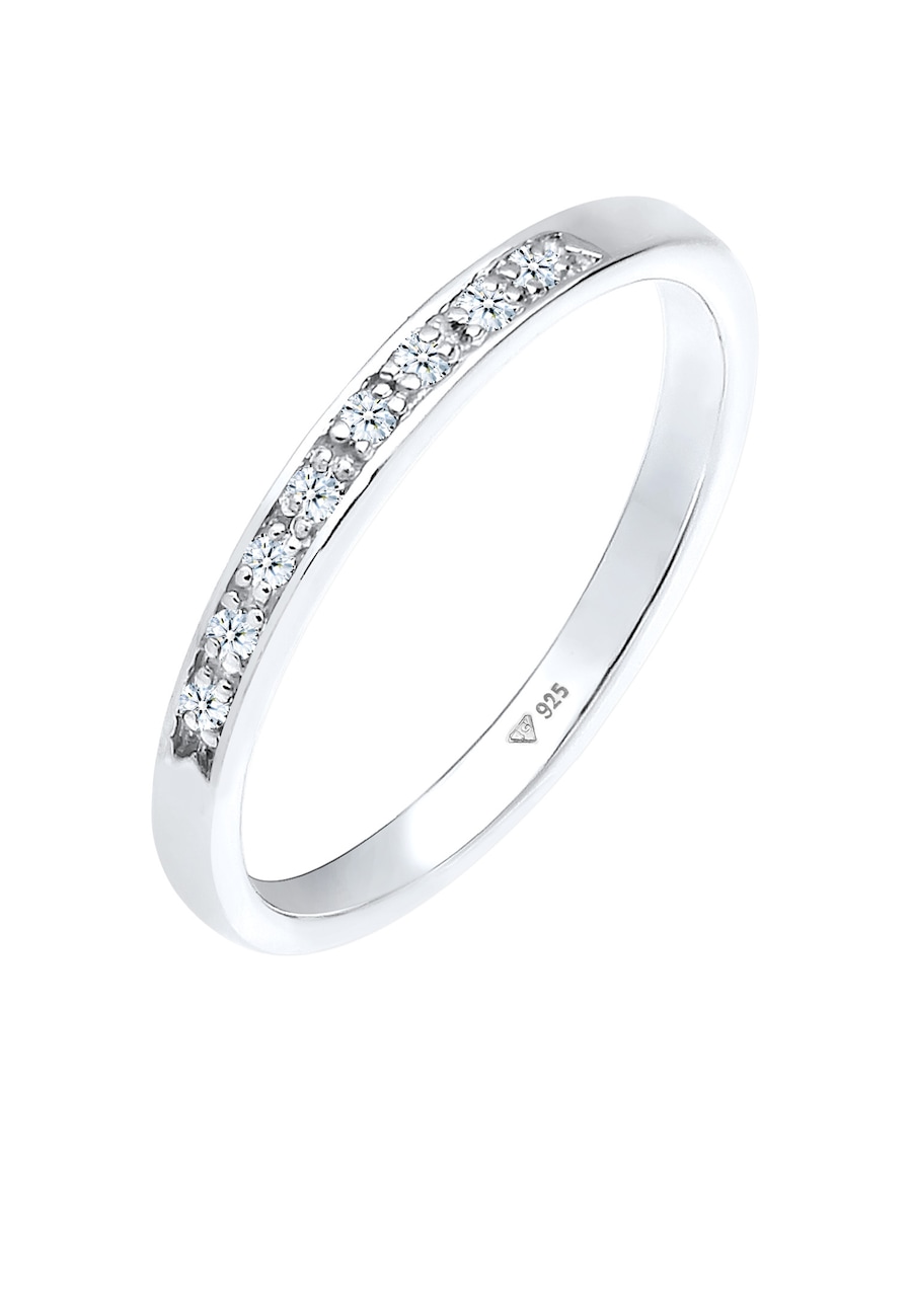 Elli DIAMONDS Dames Klassiek Kostbaar met Diamant (0,04 ct.) in 925 Sterling Zilver Wit