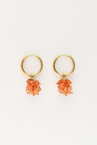 My jewellery Oorringen met oranje druiventros