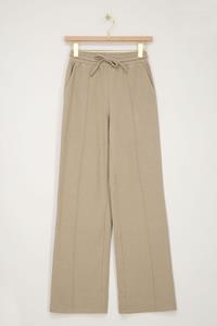 My jewellery Beige wide leg broek met pintuck