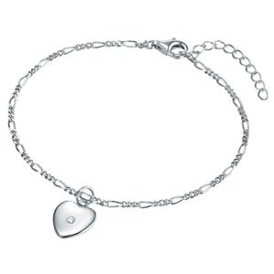 Armband Hart Sterling zilver Diamant in Zilver