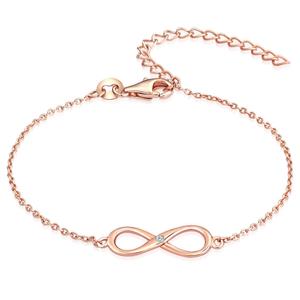 Armband Infinity Sterling zilver Diamant in Roségoud