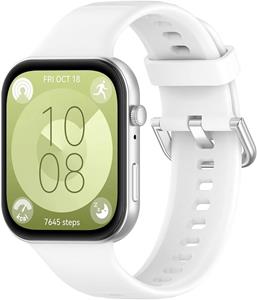 Strap-it Huawei Watch Fit 3 siliconen bandje (wit)