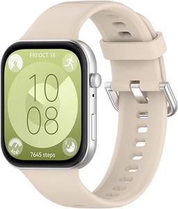 Strap-it Huawei Watch Fit 3 siliconen bandje (beige)
