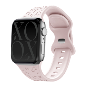 Xoxo Wildhearts Apple Watch siliconen bandje Leopard Print (lichtroze)