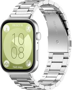 Strap-it Huawei Watch Fit 3 stalen band (zilver)