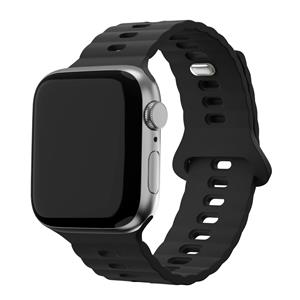 Bandz Apple Watch siliconen band 'Single Link' (zwart)