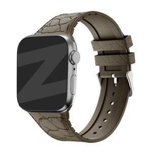 Bandz Apple Watch siliconen band met lederpatroon (bruin)