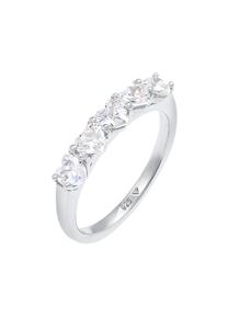 Elli Dameshart Engagement Liefde Elegant met Zirconia Kristallen in 925 Sterling Zilver Verguld Zilver