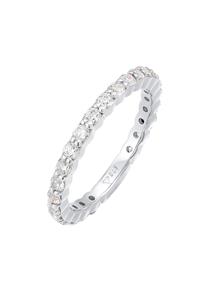 Elli Dames Band Memoire Fonkelend met Zirkonia Kristallen in 925 Sterling Zilver Zilver