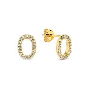 Parte Di Me Bibbiena Poppi Dames Oorknoppen/Oorbellen 14 Carat Gold/925 Sterling Silver/Zirconia - Goud