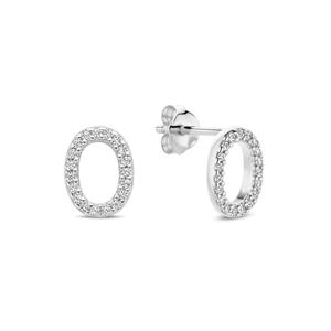 Parte Di Me Bibbiena Poppi Dames Oorknoppen/Oorbellen 925 Sterling Silver/Zirconia - Zilver