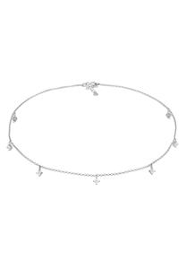 Elli Dames Choker Solitaire met Zirkonia Kristallen in 925 Sterling Zilver