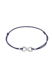 Elli Dames Oneindigheid Symbool Elastiek Zwart in 925 Sterling Zilver Blauw