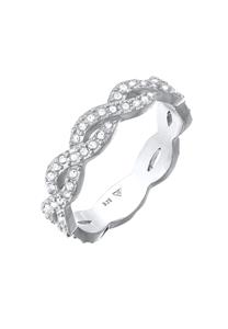 Elli Dames Infinity liefde fonkelend met Kristallen in 925 Sterling Zilver Zilver