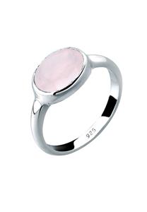 Elli Dames Rozenkwarts Solitaire Basic in 925 Sterling Zilver Roze