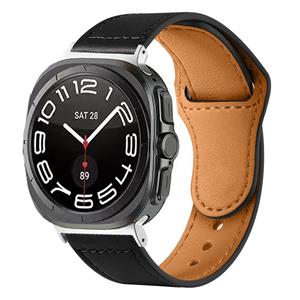 Strap-it Samsung Galaxy Watch Ultra leren band (zwart)