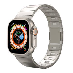 Strap-it Apple Watch  'One Bead' stalen band (titanium)