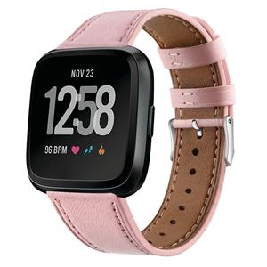 Strap-it Fitbit Versa 2 leren bandje (roze)