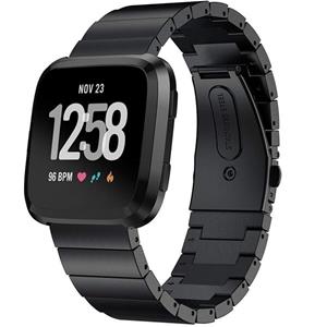 Strap-it Fitbit Versa 2 metalen bandje (zwart)