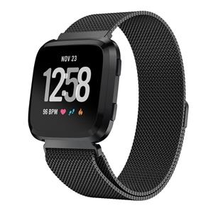 Strap-it Fitbit Versa 2 Milanese band (zwart)