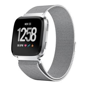 Strap-it Fitbit Versa 2 Milanese band (zilver)