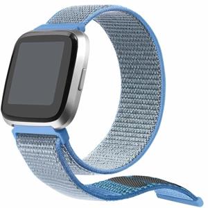 Strap-it Fitbit Versa 2 nylon bandje (blauw)