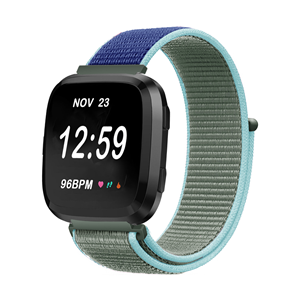 Strap-it Fitbit Versa 2 nylon bandje (kaki)