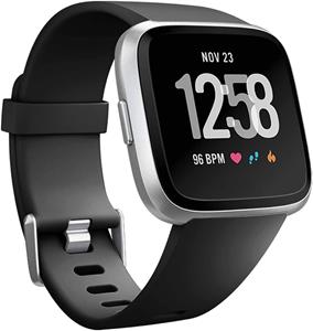 Strap-it Fitbit Versa 2 silicone band (zwart)