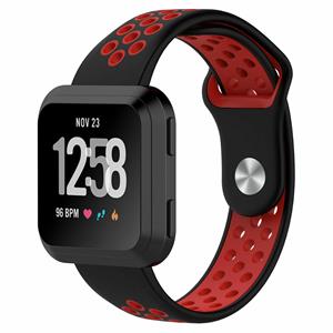 Strap-it Fitbit Versa 2 sport band (zwart/rood)