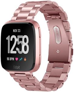 Strap-it Fitbit Versa 2 stalen bandje (roze)