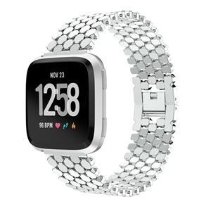 Strap-it Fitbit Versa 2 stalen vis band (zilver)