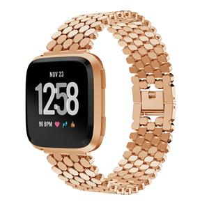 Strap-it Fitbit Versa 2 stalen vis band (rosé goud)