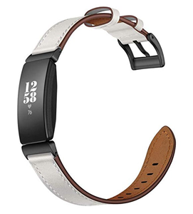 Strap-it Fitbit Inspire 2 leren bandje (wit)