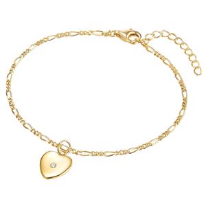 Lulu & Jane Armband Hart Sterling zilver Diamant in Zilver