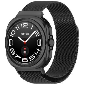 Strap-it Samsung Galaxy Watch Ultra Milanese band (zwart)