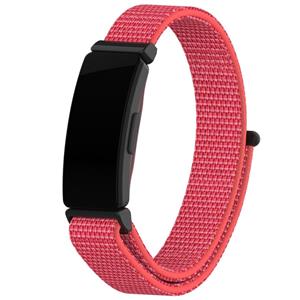 Strap-it Fitbit Inspire 2 nylon bandje (knalroze)